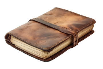 Viejo cuaderno marrón aislado