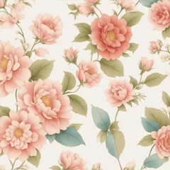 Zelfklevend Fotobehang vintage wallpaper with flowers background © Reazy Studio