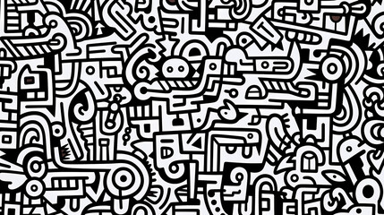 Fototapeta premium Abstract seamless doodle background, artistic background