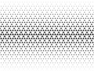Seamless halftone vector background. Filled with black triangles. 36 figures in height.