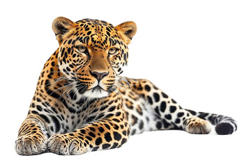 Leopardo aislado - obrazy, fototapety, plakaty