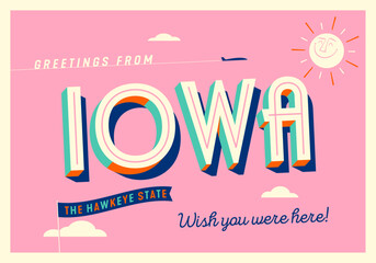 Greetings from Iowa, USA - The Hawkeye State - Touristic Postcard. © CallahanLounge
