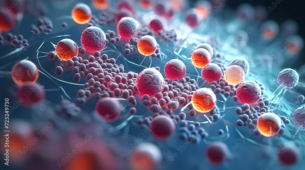 Wall mural Cell background, virus cells, medical research background