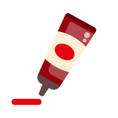 Red paint line icon. Brush, color, watercolor, gouache, smell, painter, repair, artist, oil. Vector icon for business and advertising