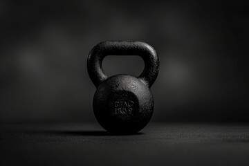 Black kettlebell on black background