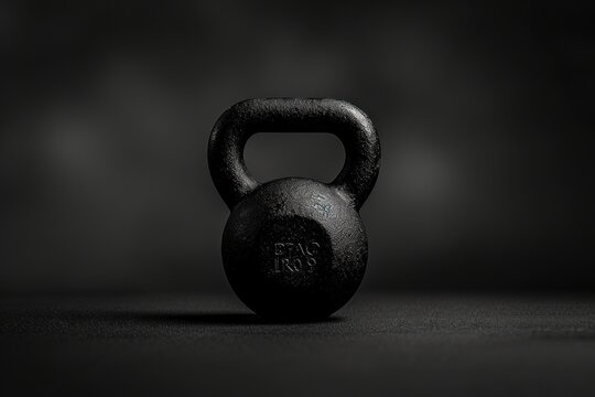 Black Kettlebell On Black Background