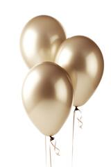 Three matte metallic champagne gold balloon