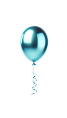 Three shiny metallic turquoise balloon