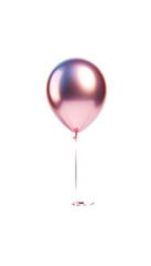 A shiny metallic pink balloon