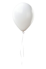 White balloon with long string isolated