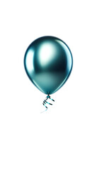 shiny blue balloon isolated on white background
