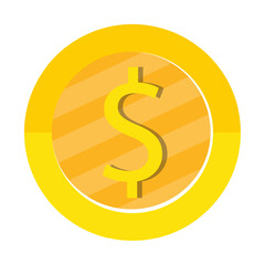 Dollar coin line icon. Wealth, power, currency, bank, wallet, salary, work. Vector icon for business and advertising