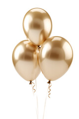 champagne gold balloons isolated on white