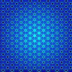 Abstract pattern in the form of a geometric pattern on a blue background