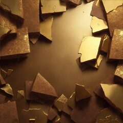 Brown with pieces of gold texture background
