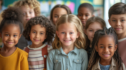 Lessons in elementary school Elementary school children participate in classroom activities with teachers.