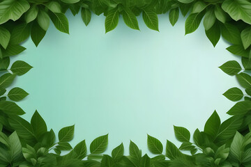 Fototapeta na wymiar green leaves frame. 