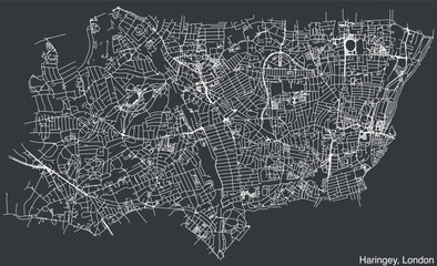 Street roads map of the BOROUGH OF HARINGEY, LONDON