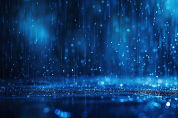 blue border abstract pixel rain background