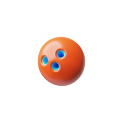 Volumetric 3d bowling ball, vector illustration or icon isolated on white