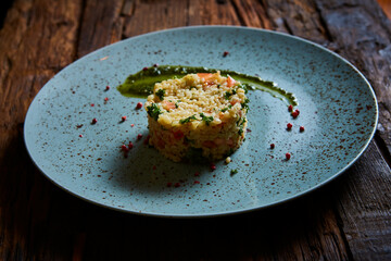 Bulgur with vegetables, healthy, diet tasty dish