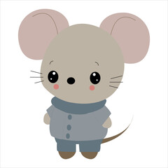 vector cute mouse cartoon style