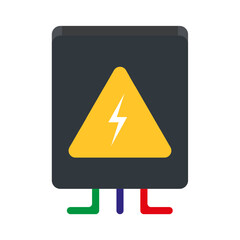 Electrical panel line icon. Voltage, current, device, device, network, lightning, wires, connection. Vector icon for business and advertising