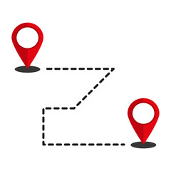 Gps mark point to point line icon. line icon. Geography, direction, goal, application, navigator, travel, path. Vector icon for business and advertising