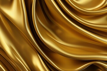 Elegant Golden Silk Fabric Texture in Luxurious Waves
