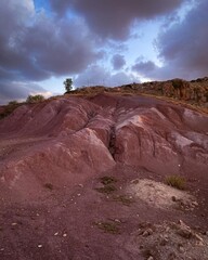 Morocco vertical landscape of forest hills on a cloudy day
