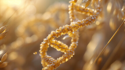 Obraz premium The grains combine to form the DNA molecular system.