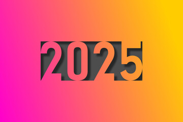 Happy new year - best wishes 2025 with colorful truncated number. Perfect vector for poster, banner, greeting and new year 2025 celebration.	