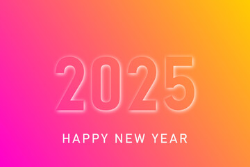 Happy new year - best wishes 2025 with colorful truncated number. Perfect vector for poster, banner, greeting and new year 2025 celebration.