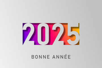 Bonne année - meilleurs vœux 2025 - vecteur pour affiche, bannière, salutation et célébration du nouvel an 2025.