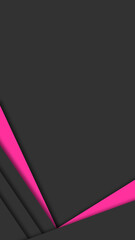 Pink Stripes Vertical Background. Neon pink and dark grey shapes on simple vertical background.
