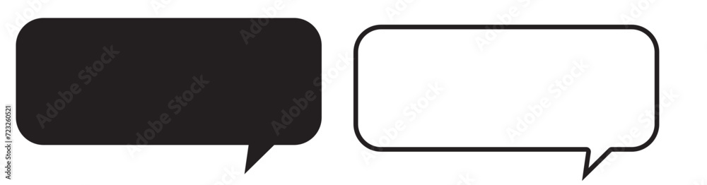 Wall mural rectangle dialogue frame icon set in two styles isolated on white background . message window icon v