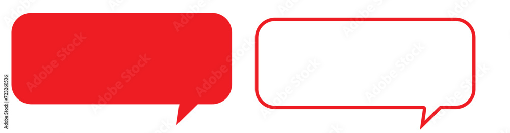 Wall mural rectangle dialogue frame icon set in two styles isolated on white background . message window icon v