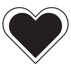 Heart icon. Isolated over white background. Love symbol.