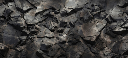 Textured Dark Rock Formation Close-Up View