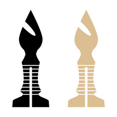 Two chess pieces line icon. Game, checkers, board, knight, queen, pawn, checkmate, strategy, square, logic, bishop, check, mind. Vector icon for business and advertising