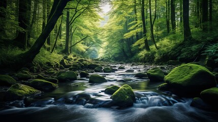 Obraz premium Tranquility further showcased in scenic mountain landscapes generative ai