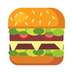 Burger line icon. Cheeseburger, fast food, food, hamburger, sandwich, beef, cutlets, snack bar, steak, bun. Vector icon for business and advertising