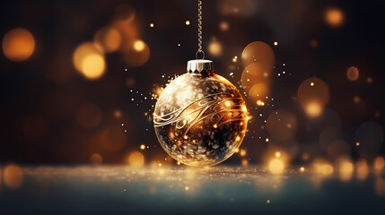 Luxurious shiny Christmas ball decoration, Christmas and New Year ornaments background