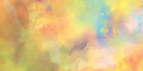 Obraz na płótnie Canvas Abstract bright and shinny lovely soft color watercolor background, Colorful and bright watercolor background texture with grunge watercolor splashes, beautiful light colorful watercolor background.