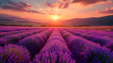 Wonderful scenery amazing summer landscape of blooming lavender
