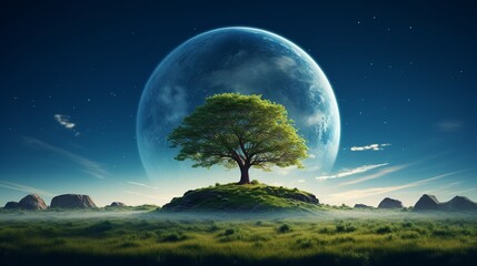 Fototapeta na wymiar Small planet earth in environmental conservation or eco friendly concept.
