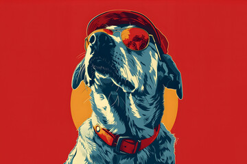 Sunset Dreams: A Dapper Dog's Adventure Awaits. Capture the Essence of Canine Cool with this...