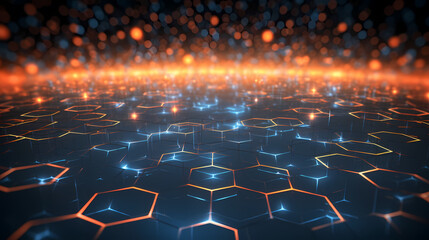 Obraz premium Abstract background of future network technology and network connections