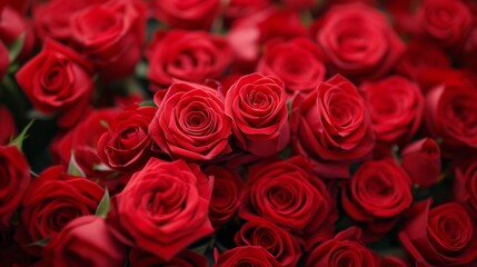 Red roses background, Valentine's Day concept