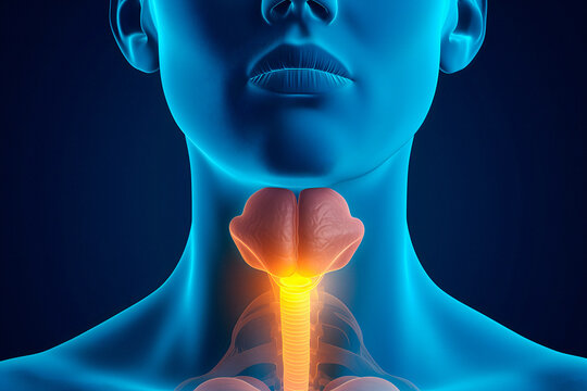 Thyroid Gland Problem X-Ray, Thyroid Disorder Closeup, Health Of Endocrine System
